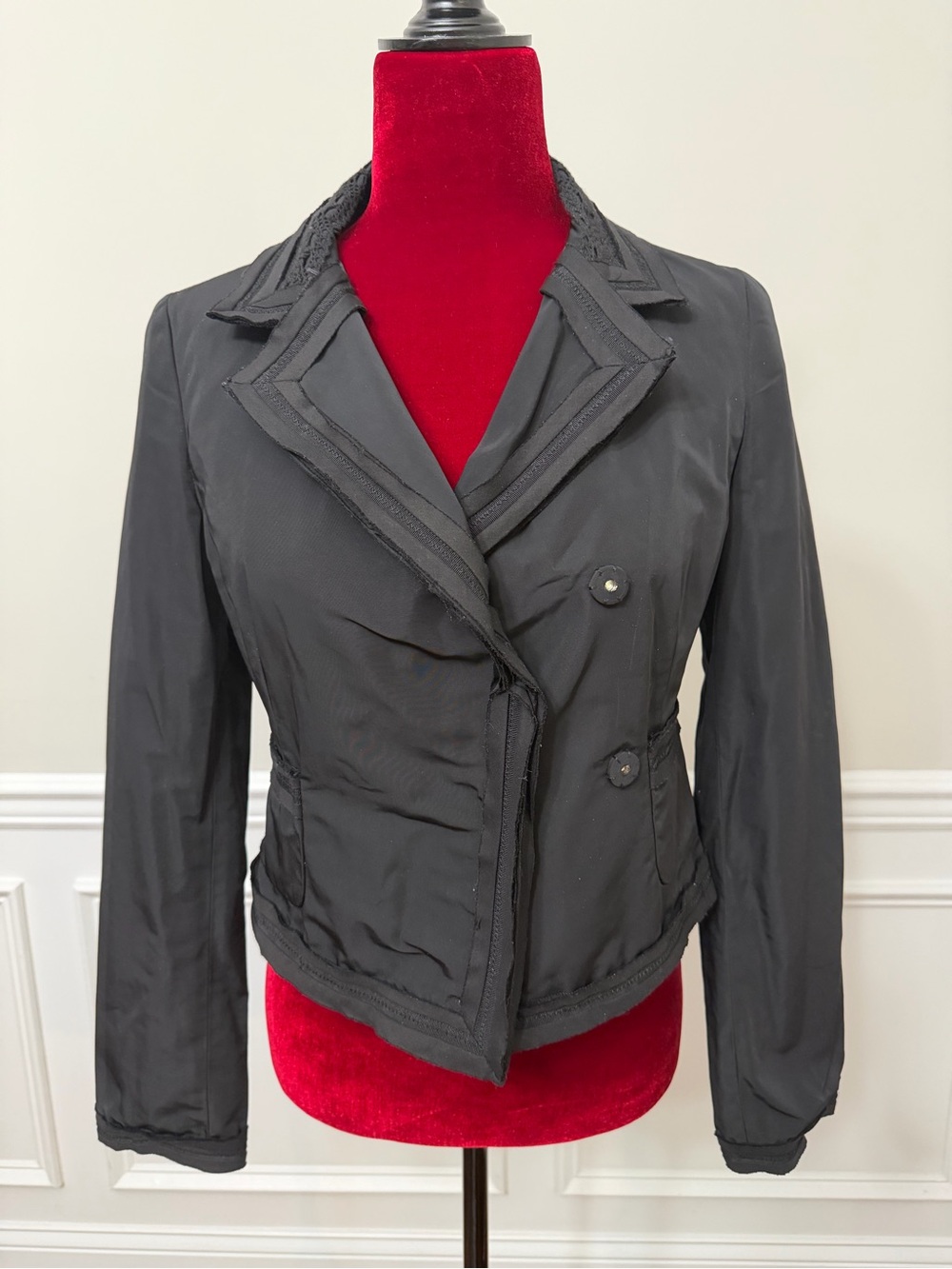 BCBGMaxAzria Black Double-Breasted Tailored‎ Blazer XXS